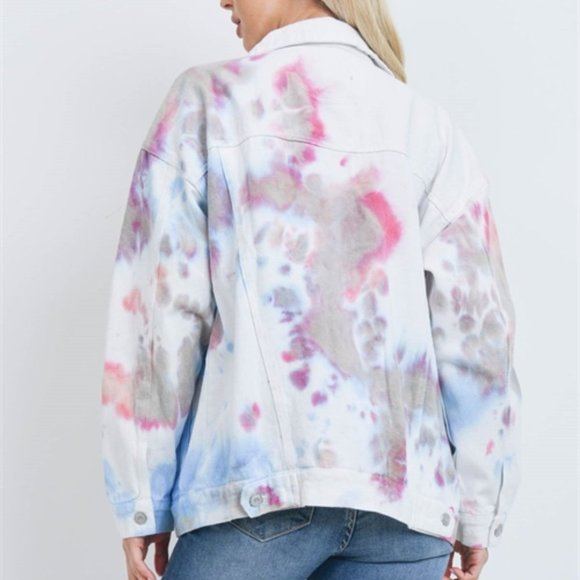 IVORY TIE DYE JACKET - Picture 2 of 6
